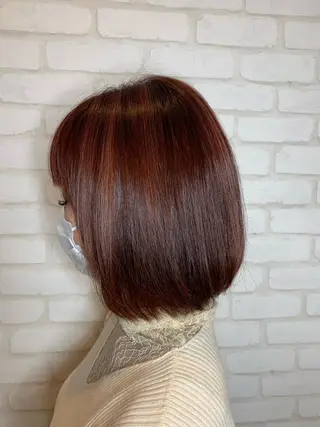 ミディアム カラー 秋葉 万柚子のヘアスタイル
