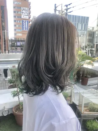 ミディアム カラー パーマ ヘアアレンジ 髪質改善/韓国風 レイヤー/田村祐樹のヘアスタイル