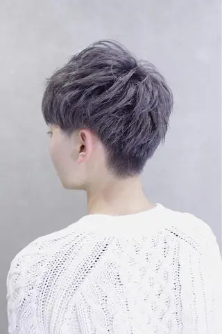 ショート カラー メンズ lani ブリーチ /ダブルカラーのヘアスタイル