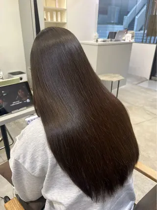 ロング パーマ 🍒モテ暖色カラー × うる艶✧ ゆなのヘアスタイル