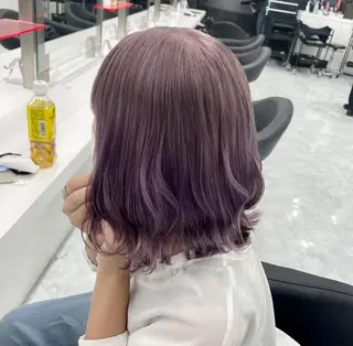 セミロング カラー 🤍💕ブリーチカラ ーAyaka💕🤍のヘアスタイル