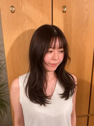 セミロング 自然な矯正/ 小顔カット/森彪真のヘアスタイル