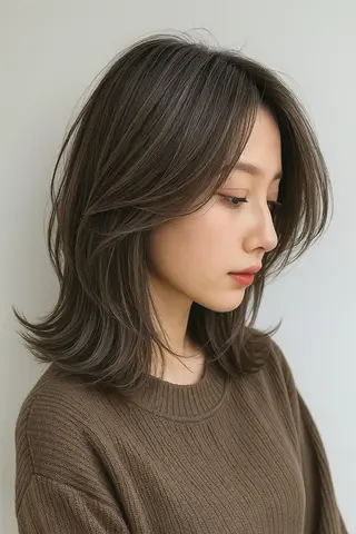 セミロング カラー 柔らかハイトーン/ 美髪💙ྀི/ミナルのヘアスタイル