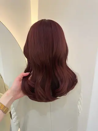 セミロング カラー ヘアアレンジ 透明感カラー🩵 レイヤーカットYUIのヘアスタイル