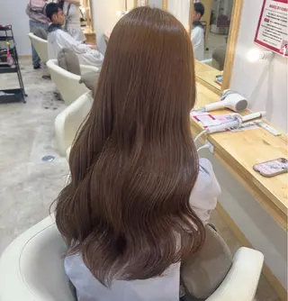ロング カラー 淡い暖色カラー🩰 girly ♡ ノアのヘアスタイル