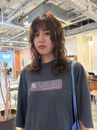 セミロング パーマ yu maのヘアスタイル