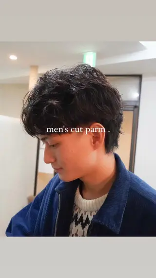 ショート パーマ メンズ 角戸 りおのヘアスタイル