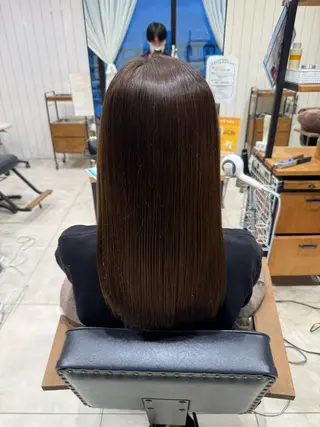 ロング カラー メンズストレート⭐️ 髪質改善カラー⭐️のヘアスタイル