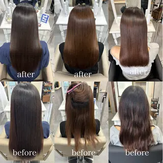 ロング かがみ/メンテナンス カット無料のヘアスタイル