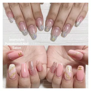 ミディアム ネイル 🐾enen style 🐾のネイルデザイン