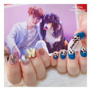 ミディアム ネイル 🐾enen style 🐾のネイルデザイン