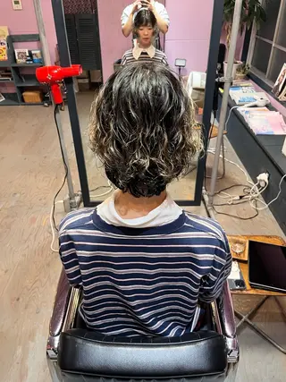ミディアム パーマ 藤野 海翔のヘアスタイル