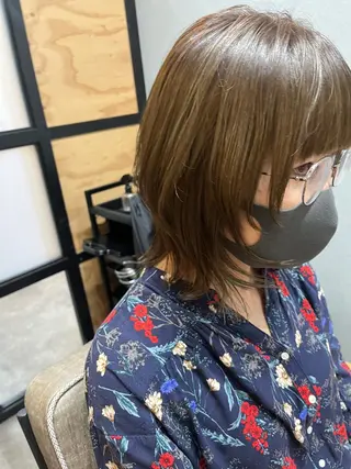 セミロング カラー パーマ ヘアアレンジ メンズ キッズ ネイル マツエク・マツパ アイブロウ 久木原 ゆりのヘアスタイル