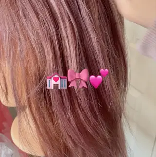 ロング カラー なつき/艶ピンク/ girly hairのヘアスタイル