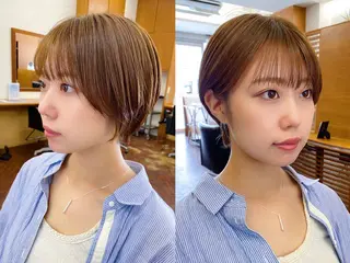 ショート カラー 似合わせレイヤー/ ケアパーマ/高倉のヘアスタイル