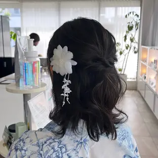 ミディアム Rinkaアレンジ/ 顔まわり/縮毛矯正のヘアスタイル