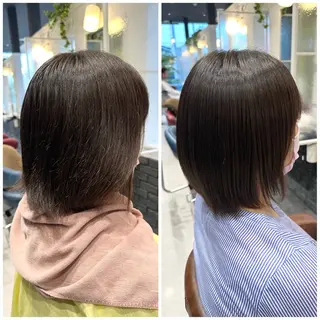 セミロング TELAHAIR成田 マネージャー吉野美羽のヘアスタイル