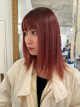 カラー ブリーチカラー🎀 韓国風/寺門美優のヘアスタイル