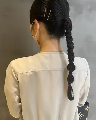 ロング カラー ヘアアレンジ キッズ ハルナ カット/グレイカラーのヘアスタイル