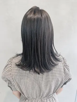 セミロング カラー ヘアアレンジ ミニボブ/ブリーチ 🌈MISATOのヘアスタイル