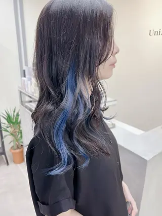 ミディアム カラー メンズ レイヤー ウルフ 弓木啓輔のヘアスタイル