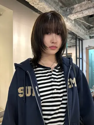 ミディアム カラー パーマ yu maのヘアスタイル