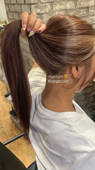 ロング カラー おくにし はなのヘアスタイル