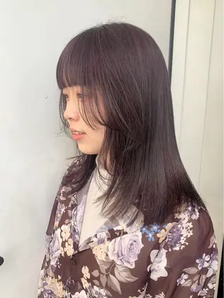 ミディアム カラー 横浜/メンズカット 曲がる縮毛矯正のヘアスタイル