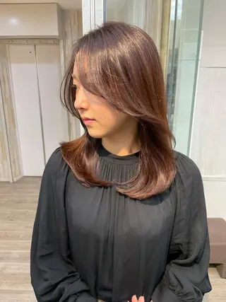 セミロング カラー パーマ ヘアアレンジ newi grande 横浜店のヘアスタイル