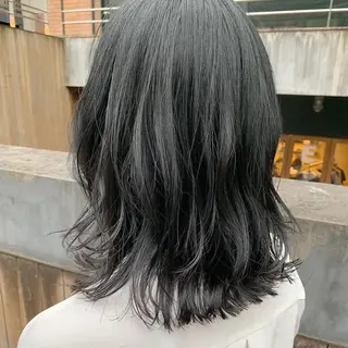 ミディアム カラー パーマ ヘアアレンジ 松田 亮葉のヘアスタイル
