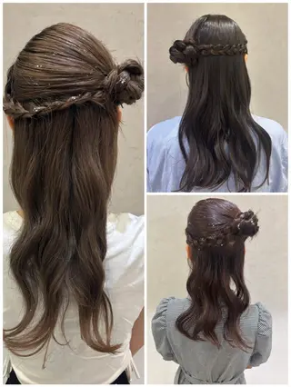 ロング ヘアアレンジ 暖色カラー/アレンジ 🌺URUHA🌺のヘアスタイル