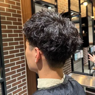 ショート パーマ メンズ メンズミディアム☁️ ✨抜け感ヘア/下村迅のヘアスタイル