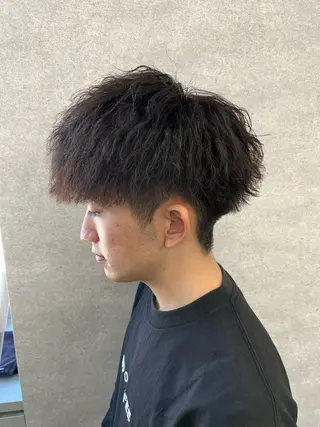 ショート カラー パーマ ヘアアレンジ メンズ キッズ 🔥メンズパーマ🔥 菅原楓のヘアスタイル