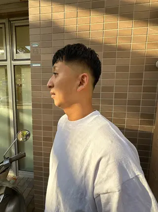 ショート メンズ 西宮北口パーマ 鮫島竜海のヘアスタイル