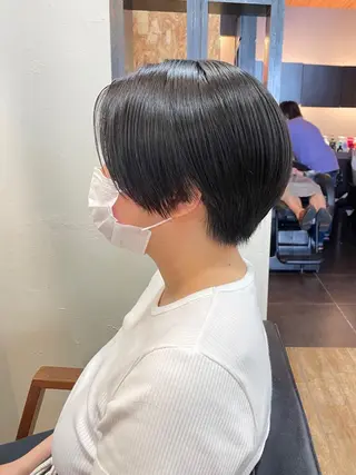 ショート ショート/ボブ/ メンズ/縮毛矯正のヘアスタイル