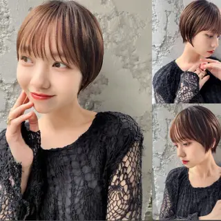 ショート カラー パーマ レイヤーカット⭐️ ハッシュカット特化のヘアスタイル