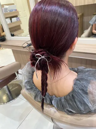 ミディアム ヘアアレンジ 韓国ヘアメイク🎀/ 縮毛矯正✨山本媛香のヘアスタイル