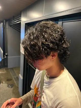 ショート メンズ 京都メンズサロン マッシュ パーマのヘアスタイル