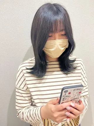 ミディアム カラー 外国人対応 佐久間のヘアスタイル