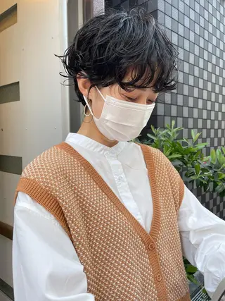 ショート パーマ やまさきえりこ ニュアンスパーマのヘアスタイル