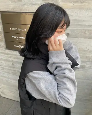 ミディアム Okamura Chisatoのヘアスタイル