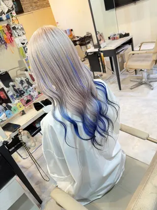 ロング カラー 派手髪/ハイトーン/ エクステ✨ユウキのヘアスタイル