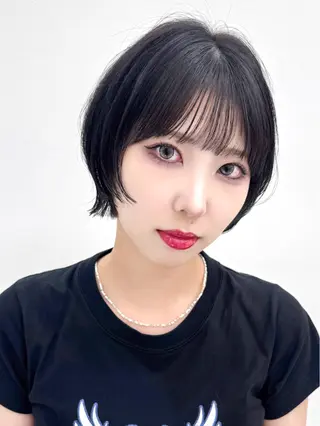 ショート カラー ヘアアレンジ 縮毛矯正🤍 盛れるボブ/ひかりのヘアスタイル