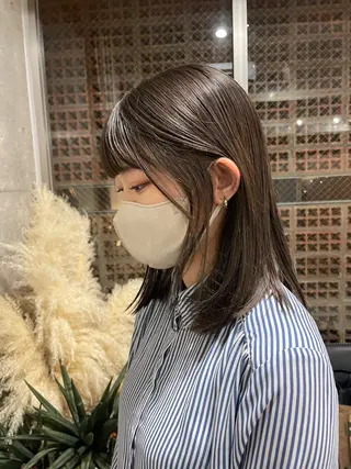 ミディアム カラー パーマ 表参道🌿赤み消し カラー/チナツのヘアスタイル