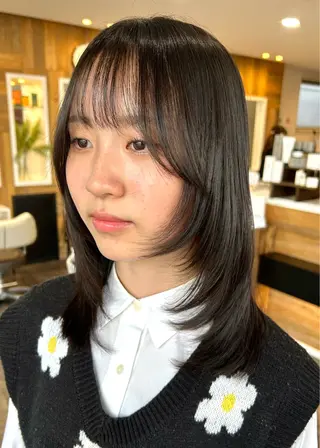 ミディアム カラーモデル募集中 美容室ハピスのヘアスタイル