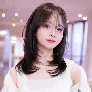 セミロング カラー 新宿/レイヤー/ 透明感カラーしょうごのヘアスタイル