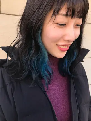 セミロング カラー 有馬ミク🌈 似合わせ美容師のヘアスタイル