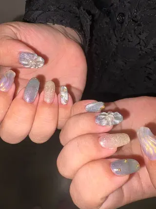 ネイル 33nail✴️栄 スミレ❇️Gel-xのネイルデザイン