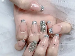 ネイル エツメ💅 長さ出し🎀デザインのネイルデザイン