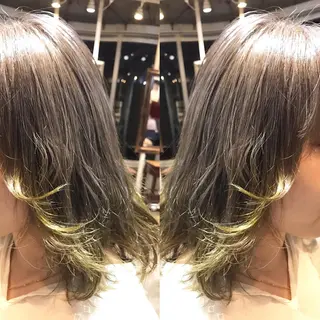 ミディアム カラー パーマ ヘアアレンジ メンズ キッズ ネイル マツエク・マツパ サロンドミルク 渋谷高比良のヘアスタイル